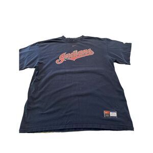 Vintage Nike Center Check Cleveland Indians MLB  Chief Wahoo Mens Shirt XL